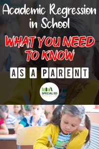Child suffering from academic regression sitting at her desk in class at school after a long school break.