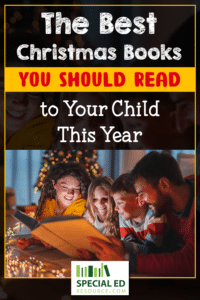 Family laying in front of the Christmas tree reading one of the best Christmas books for kids this year.