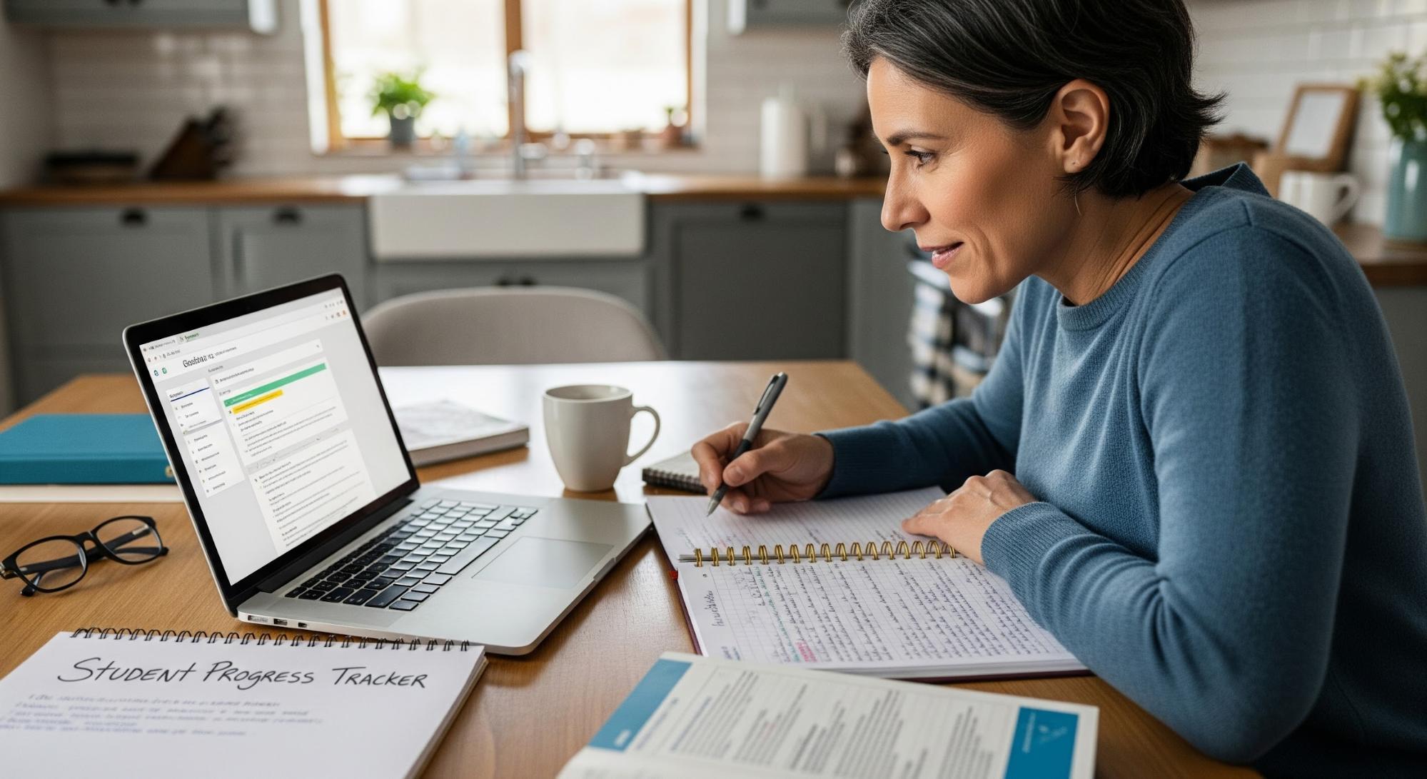 Parent tracking IEP progress with teacher outside of report card time