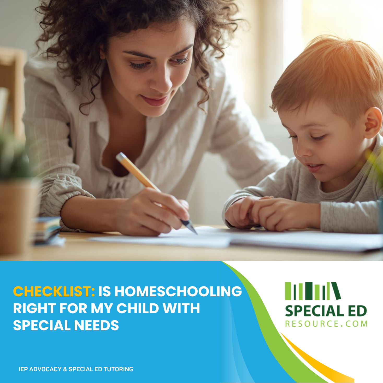 Parent reviewing a homeschool readiness checklist for a child with special needs